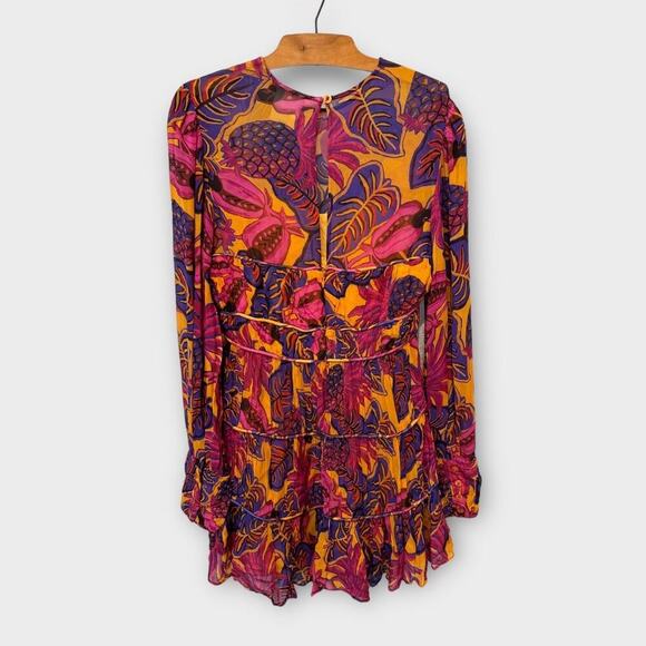 Farm Rio Fruit Dream Long-Sleeve Mini Dress Size Medium - Picture 9 of 16